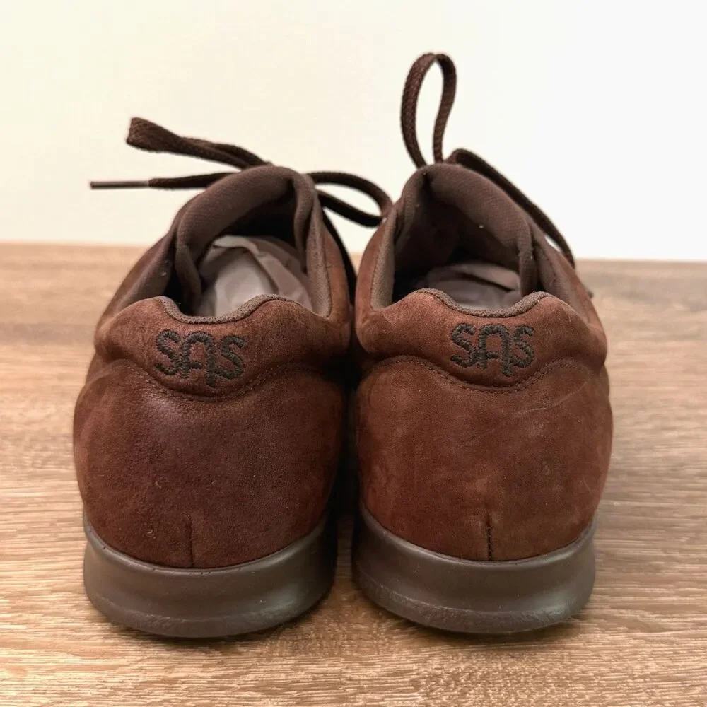 SAS Tripad Comfort Walking Shoes Womens 8.5 Brown Nubuck Leather Lace Up USA